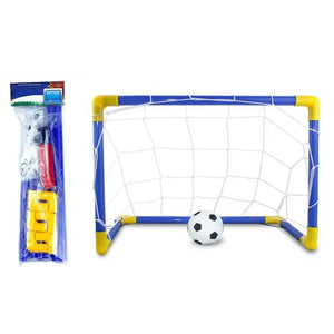 Aufblasbares Fußball-Fußballtor-Montageset für Kinder aus Gummi mit Netz und Pumpe