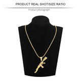 Trend Hip Hop Ice out Gold Silver Color Ak 47 Gun