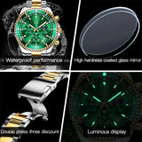 OLEVS Men Watch Stainless Steel Waterproof Luiminous Business Fashion