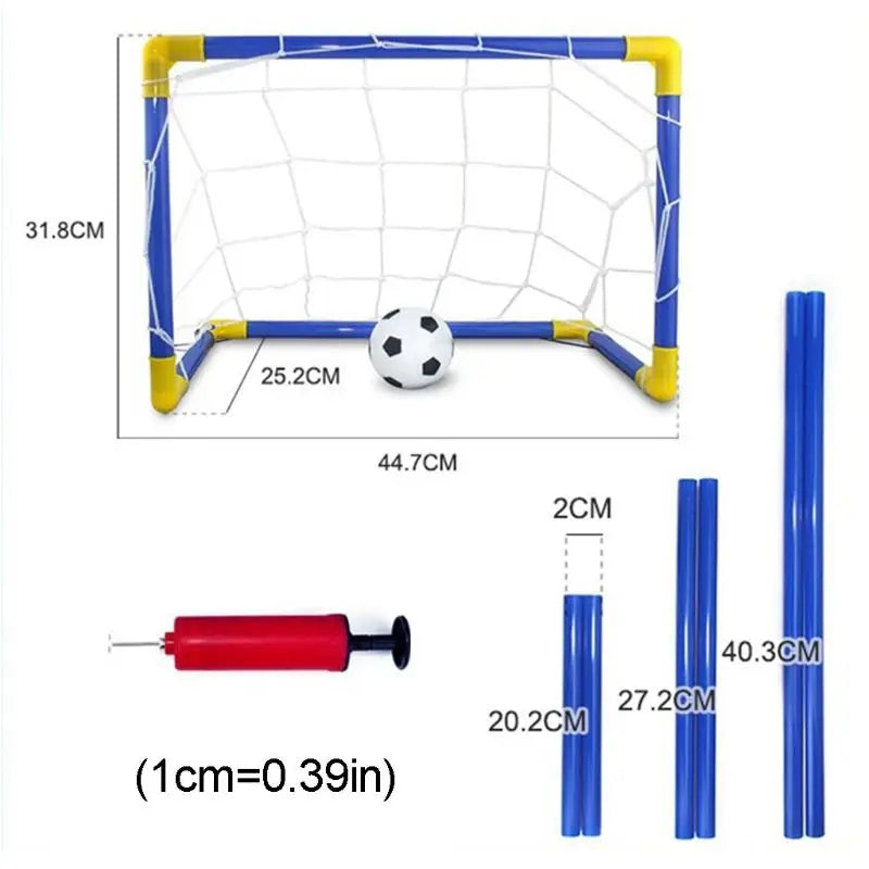 Aufblasbares Fußball-Fußballtor-Montageset für Kinder aus Gummi mit Netz und Pumpe
