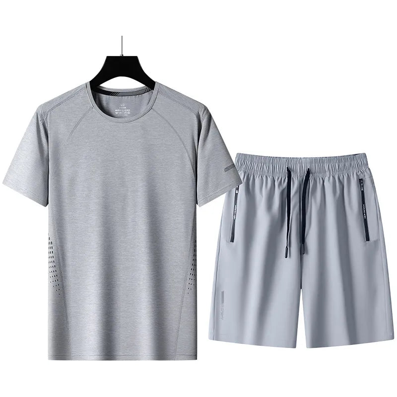 Summer Black White For Men's T-Shirt + Shorts